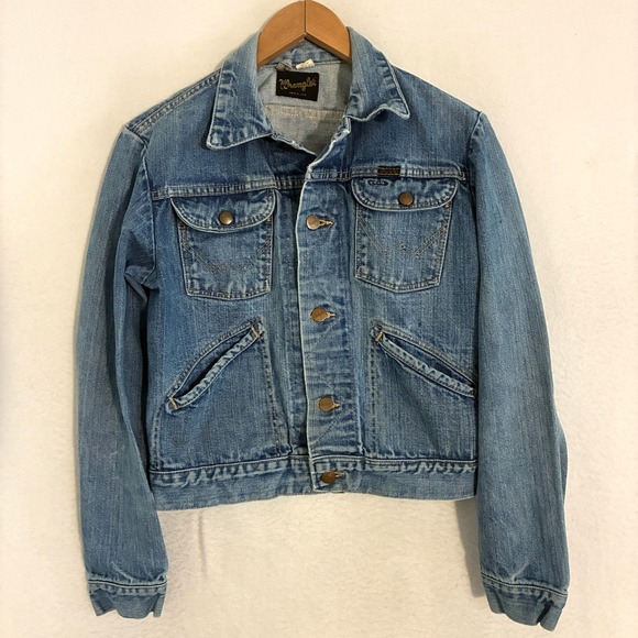 Wrangler Other - Vtg 70s 80s Wrangler 124MJ Denim USA Made Trucker Jacket Mens 36 Slant Pockets